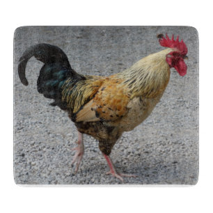 Rooster Glass Chopping Board
