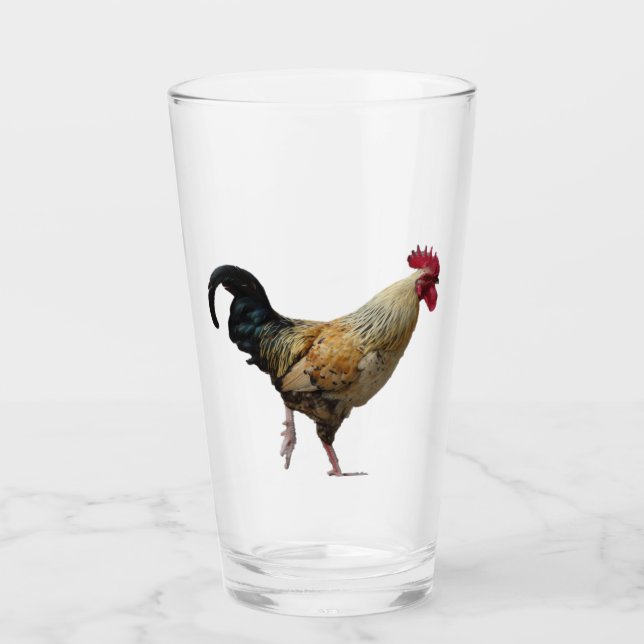 Rooster Glass Tumbler (Front)