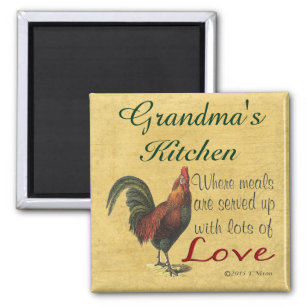 Rooster Grandma's Kitchen Refrigerator Magnet