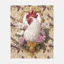 Rooster & Grape Fleece Blanket