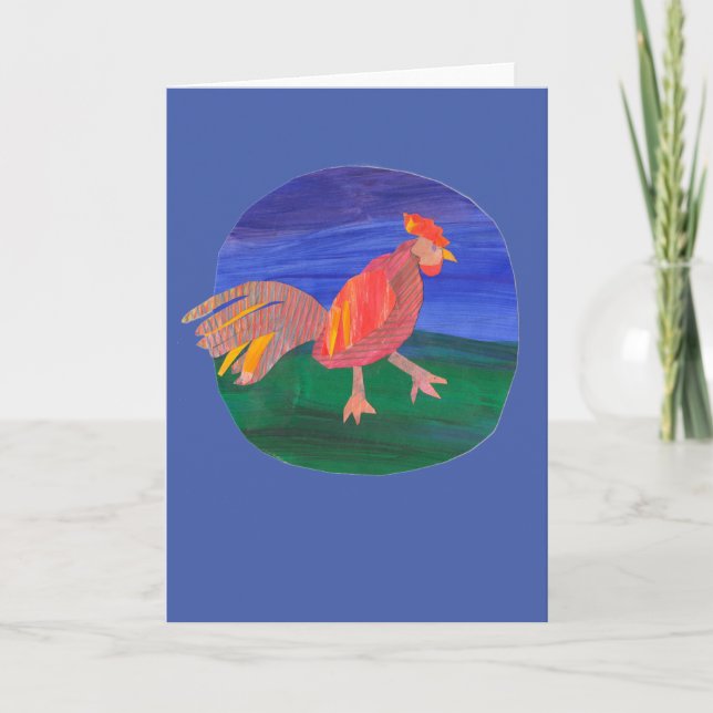 Rooster Greeting Card, Farm, Chicken, Personalise Card (Front)