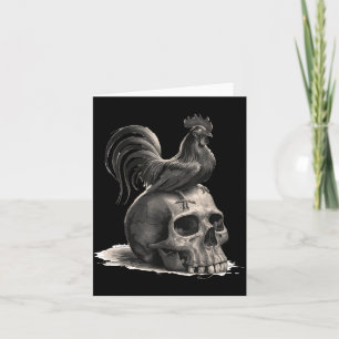 Rooster Halloween Hen Farmers Men Women Scary Card