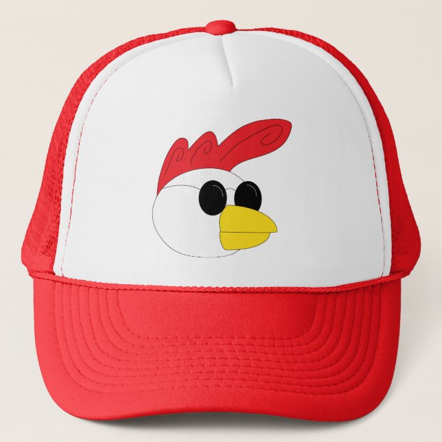 Rooster Head Trucker Hat (Front)