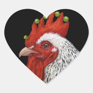 rooster heart stickers