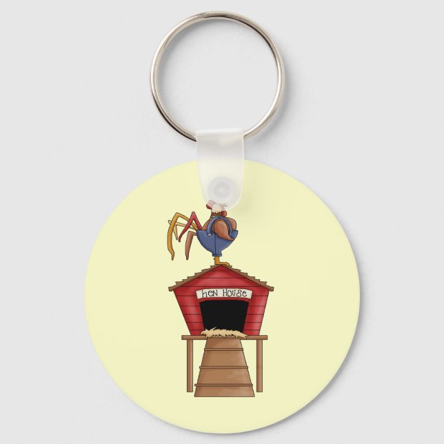 Rooster Hen House Key Ring (Front)