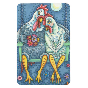 ROOSTER & HEN LOVERS, CHICKEN MAGNET Large