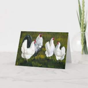 "Rooster & Hens" Art Greeting Card