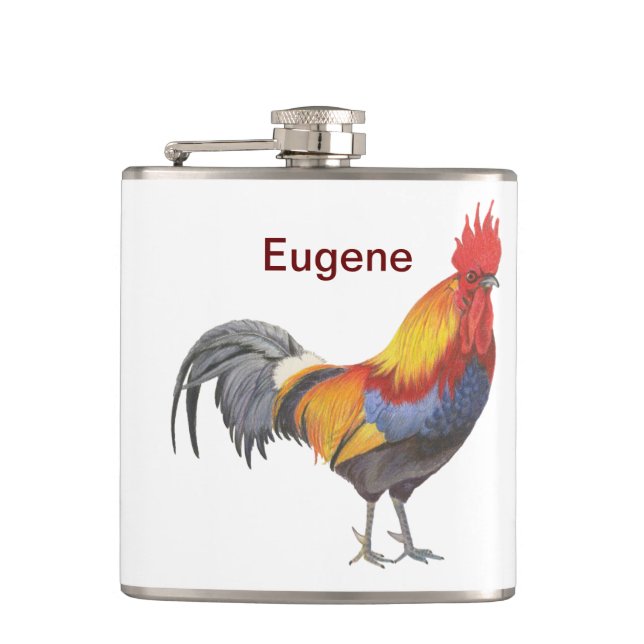 Rooster Hip Flask (Front)