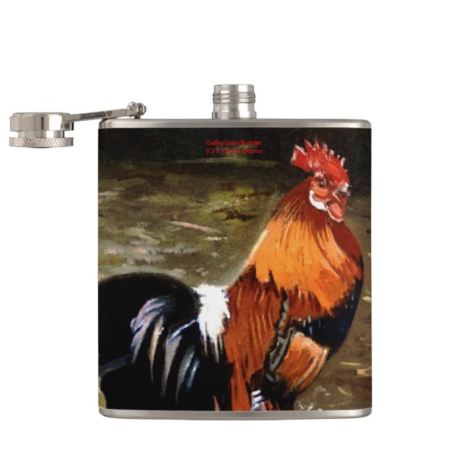 Rooster Hip Flask (Opened)