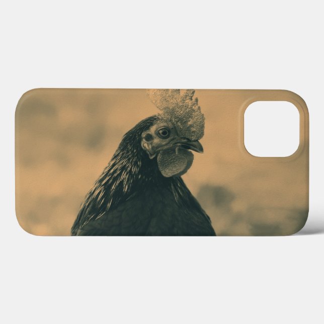 Rooster in Sepia Case-Mate iPhone Case (Back (Horizontal))