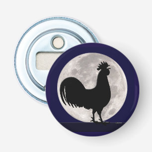Rooster in the Moonlight Bottle Opener