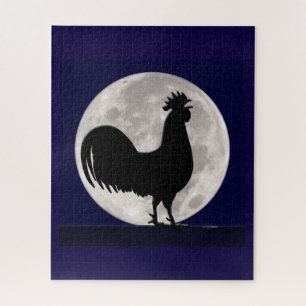 Rooster in the Moonlight Jigsaw Puzzle