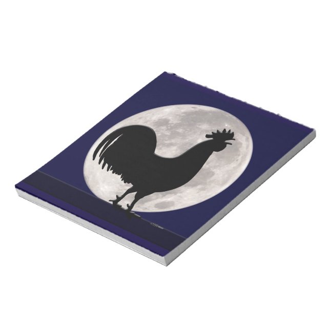 Rooster in the Moonlight Notepad (Rotated)