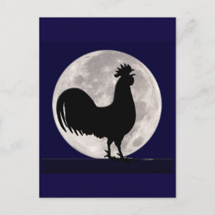 Rooster in the Moonlight Postcard