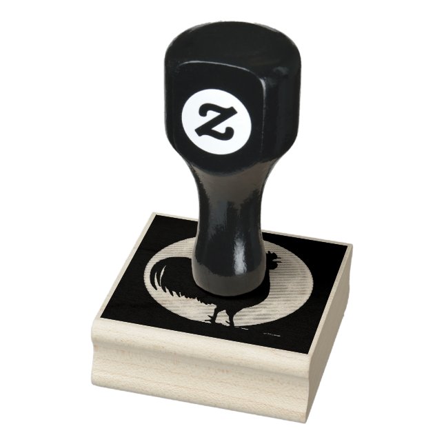 Rooster in the Moonlight Rubber Stamp (Stamp)
