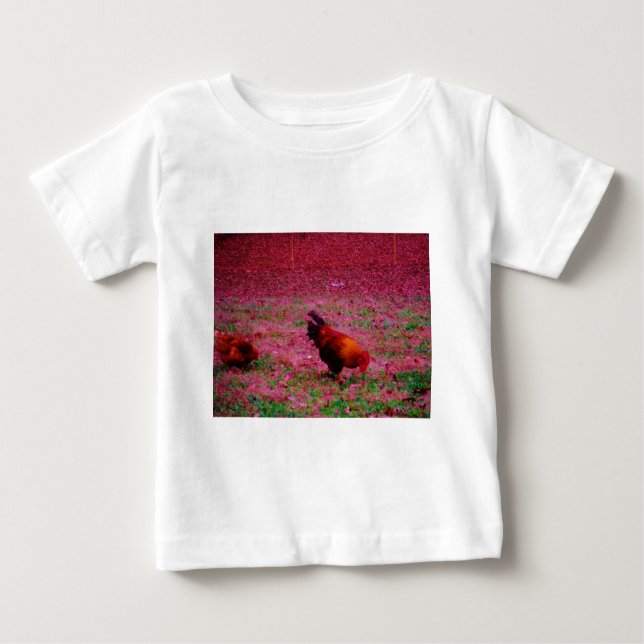 Rooster in the Purple Grass Baby T-Shirt (Front)