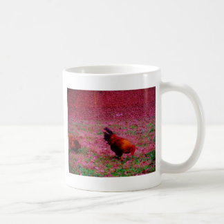 Rooster in the Purple Grass Coffee Mug