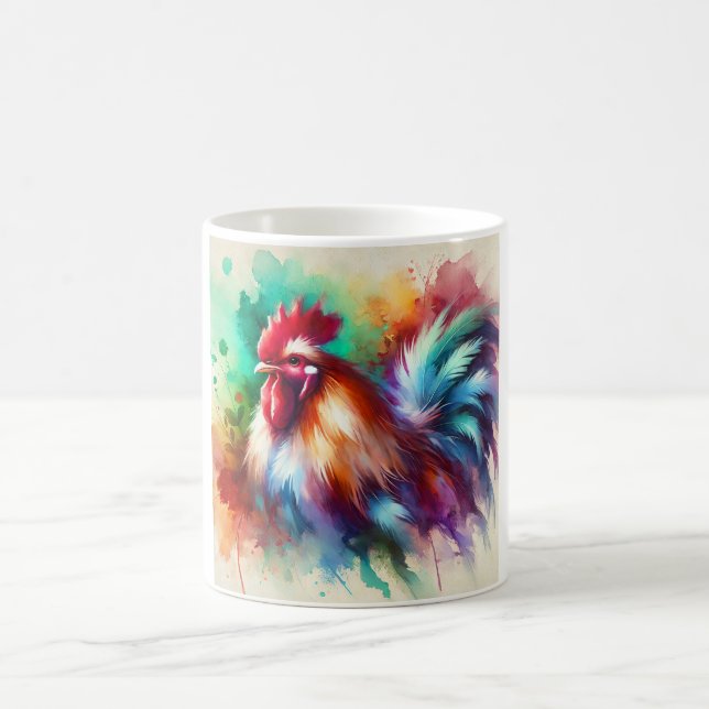 Rooster in Watercolor Art 170724AREF138 - Watercol Coffee Mug (Center)