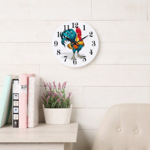 Rooster Large Clock
