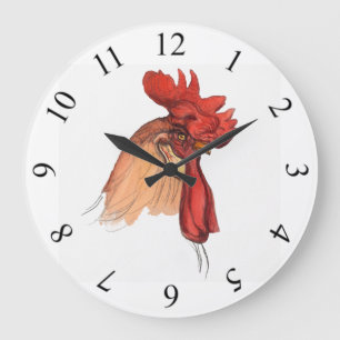 Rooster Large Clock
