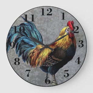 Rooster Large Clock
