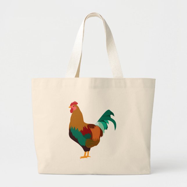Rooster Large Tote Bag (Front)