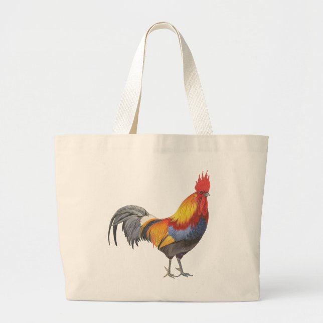Rooster Large Tote Bag (Front)