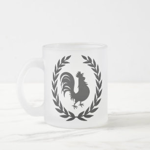 Rooster Logo Frosted Glass Coffee Mug