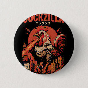 Rooster Men Funny Chicken For Men Distressed 6 Cm Round Badge