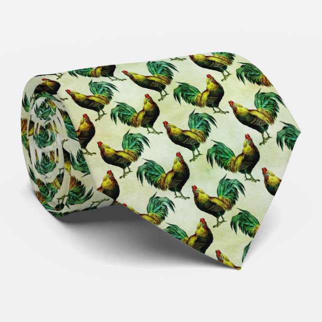 Rooster Men's Tie (Rolled)