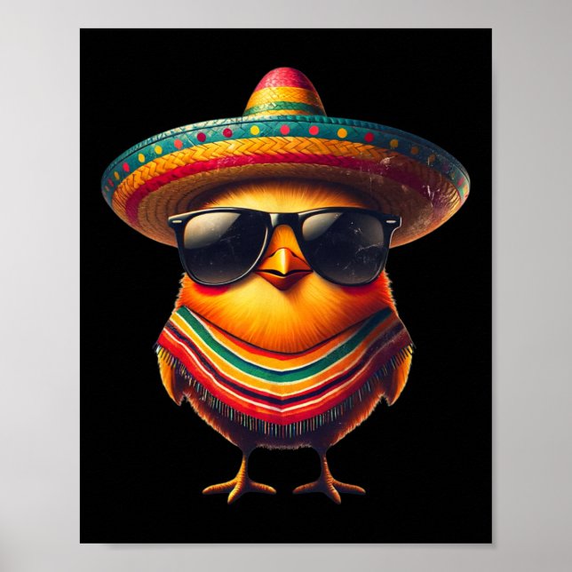 Rooster Mexican Cinco De Mayo Chicken Lover Funny  Poster (Front)