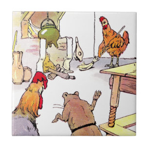 Rooster, Mouse & Hen in Kitchen Tile