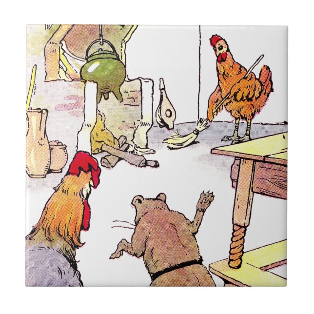 Rooster, Mouse & Hen in Kitchen Tile (Front)