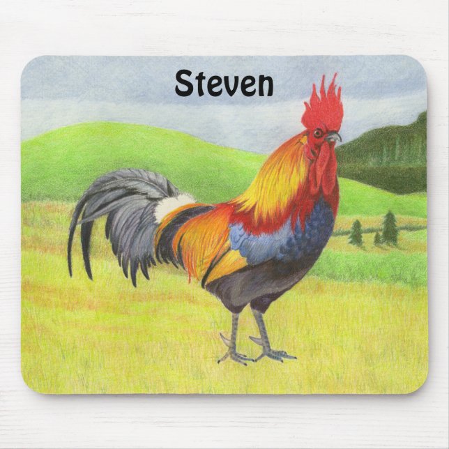 Rooster Mouse Mat (Front)