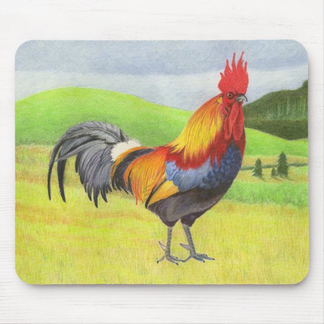 Rooster Mouse Mat (Front)
