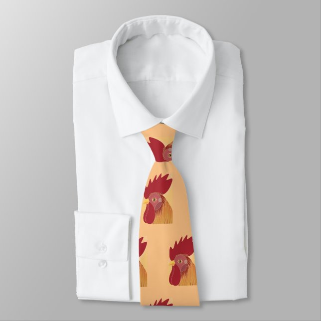 Rooster Necktie (Tied)