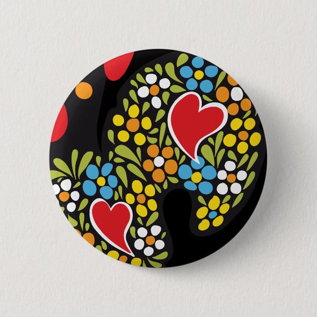 Rooster of Barcelos Close Up 6 Cm Round Badge (Front)