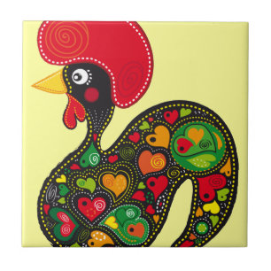 Rooster of Barcelos Nr02 - Galo de Barcelos Tile