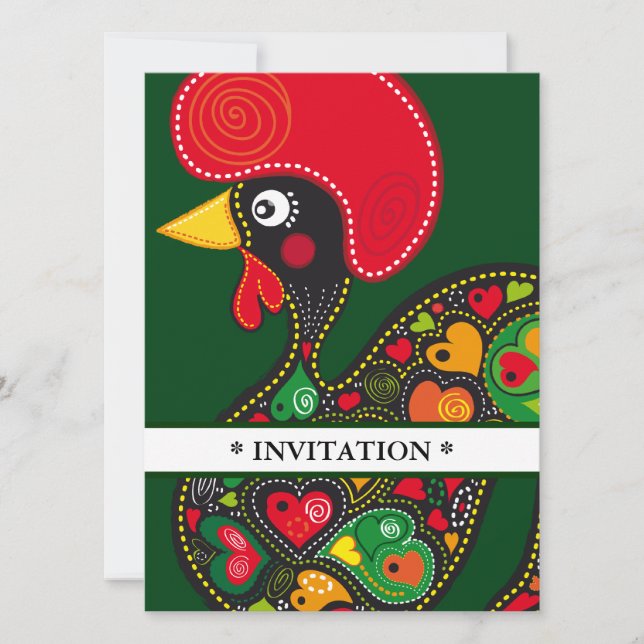 Rooster of Barcelos Nr 02 Invitation (Front)