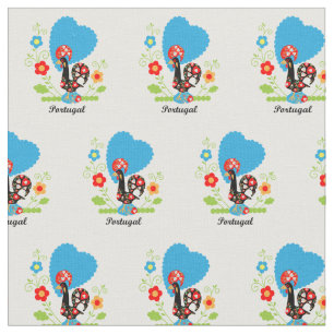 Rooster of Portugal Fabric