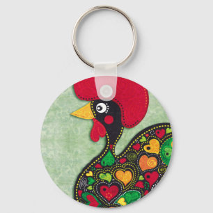 Rooster of Portugal Key Ring
