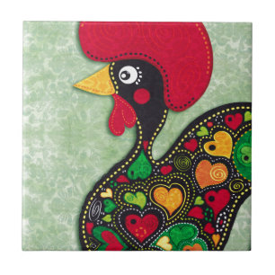 Rooster of Portugal Tile