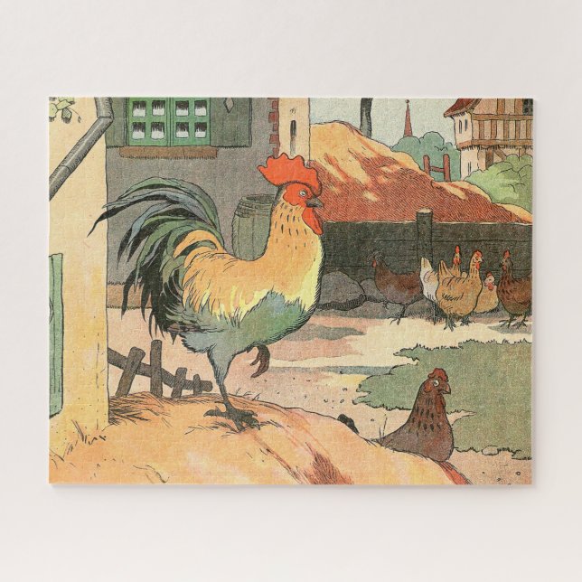 Rooster on the Farm Large Jigsaw Puzzle (Horizontal)