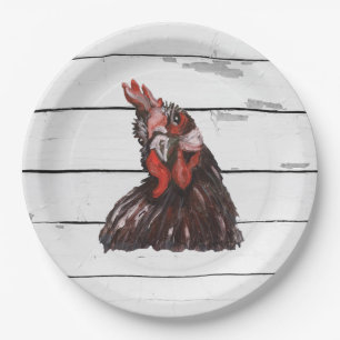 Rooster Painting Barnyard Party Paper Napkin Plate