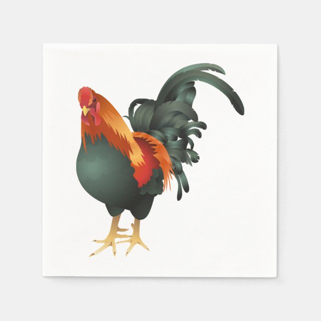 Rooster Paper Napkins (Front)