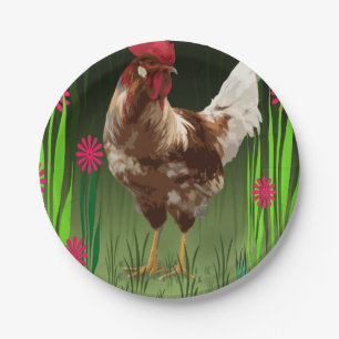 Rooster Paper Plate