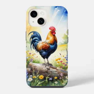 Rooster Perched on a Log Phone Case