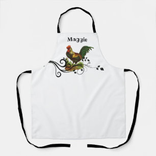 Rooster Personalised White Apron