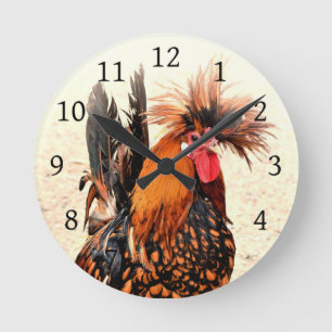Rooster photo 136 round clock