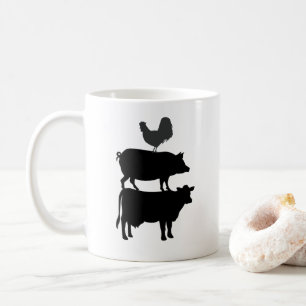 Rooster Pig Cow Barnyard Farm Coffee Mug